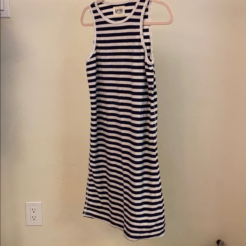 Nation cotton jersey stripe tank dress